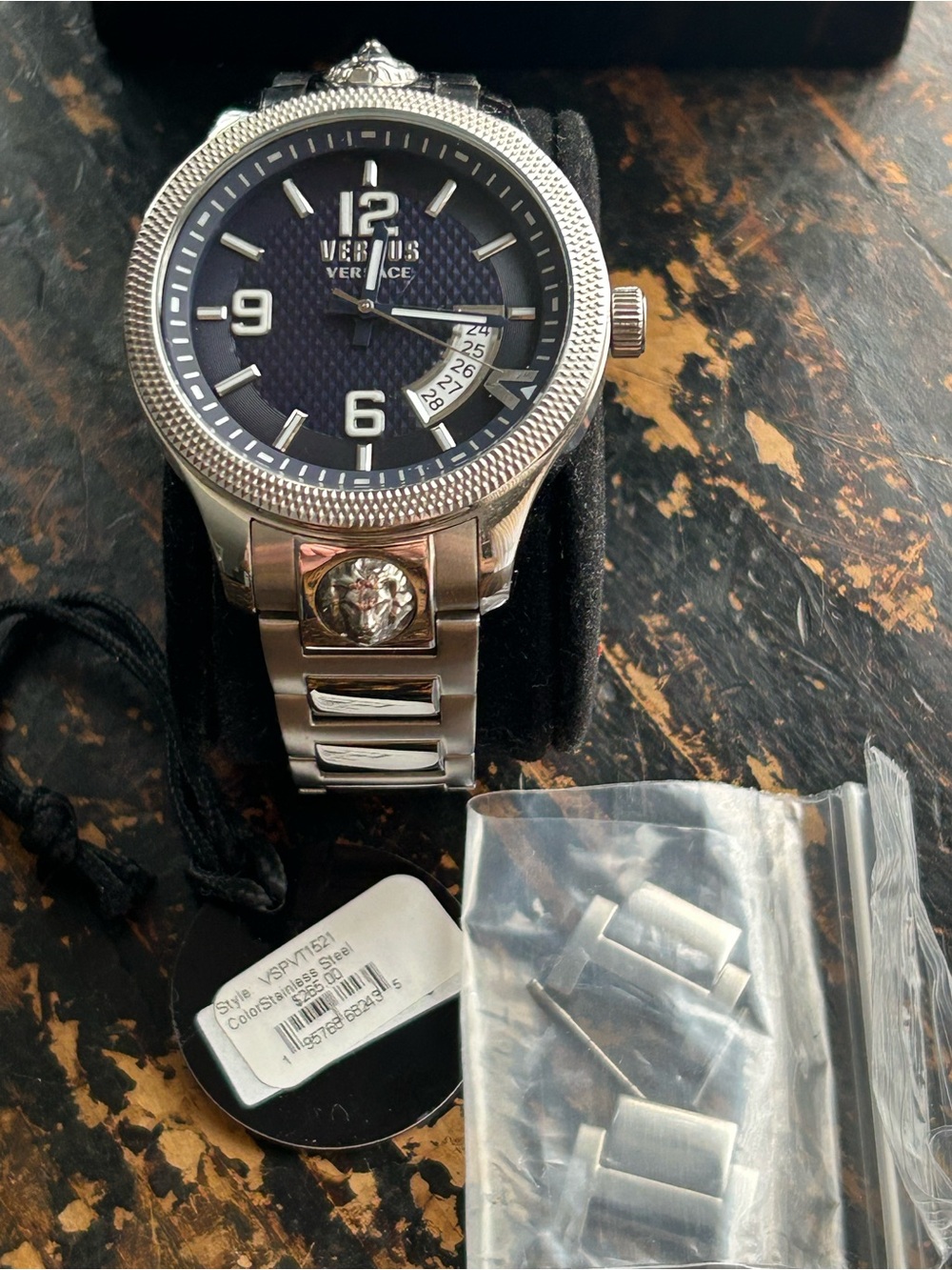 Versus Versace Silver Men's Watch with Blue Dial